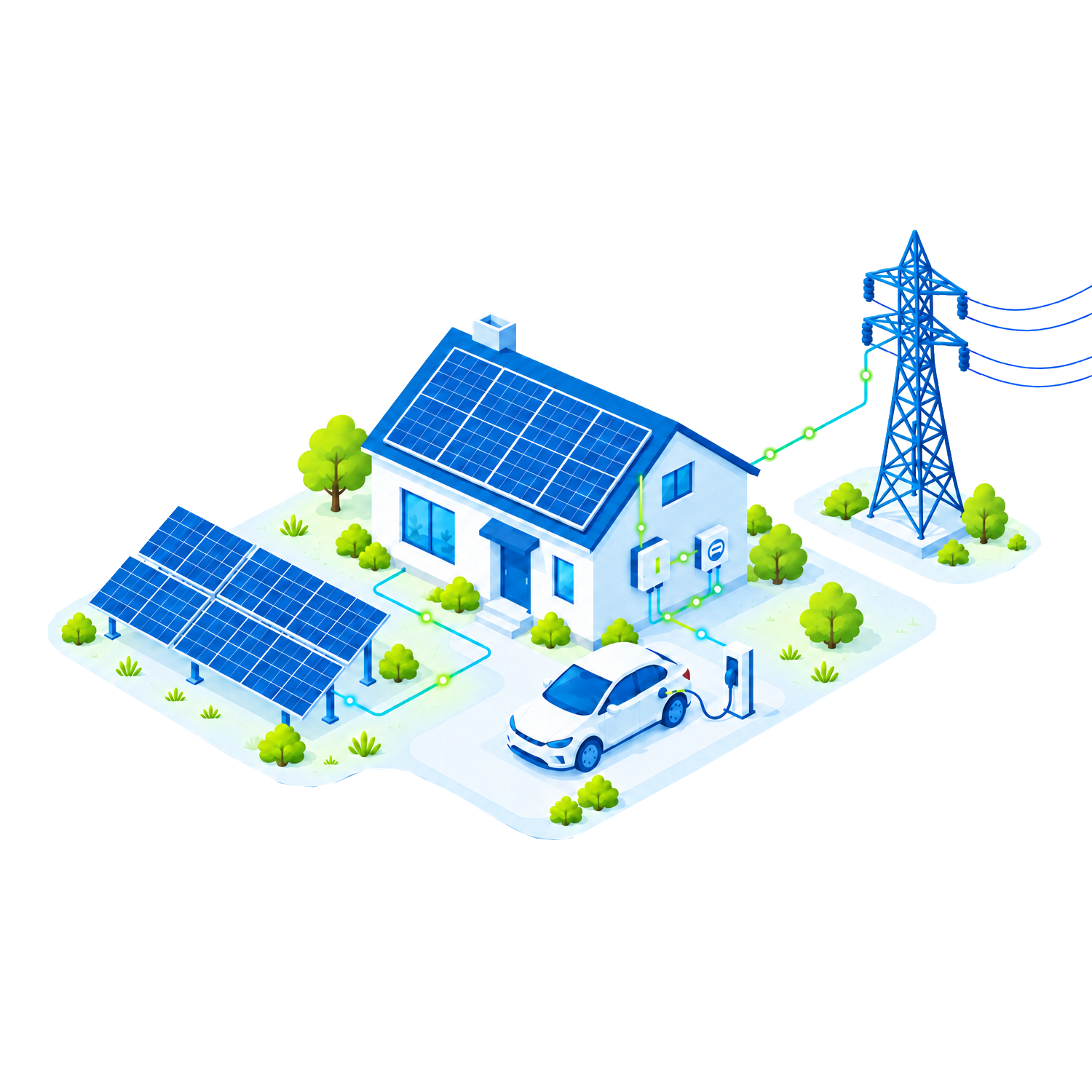 Ilustrasi sistem PLTS On Grid