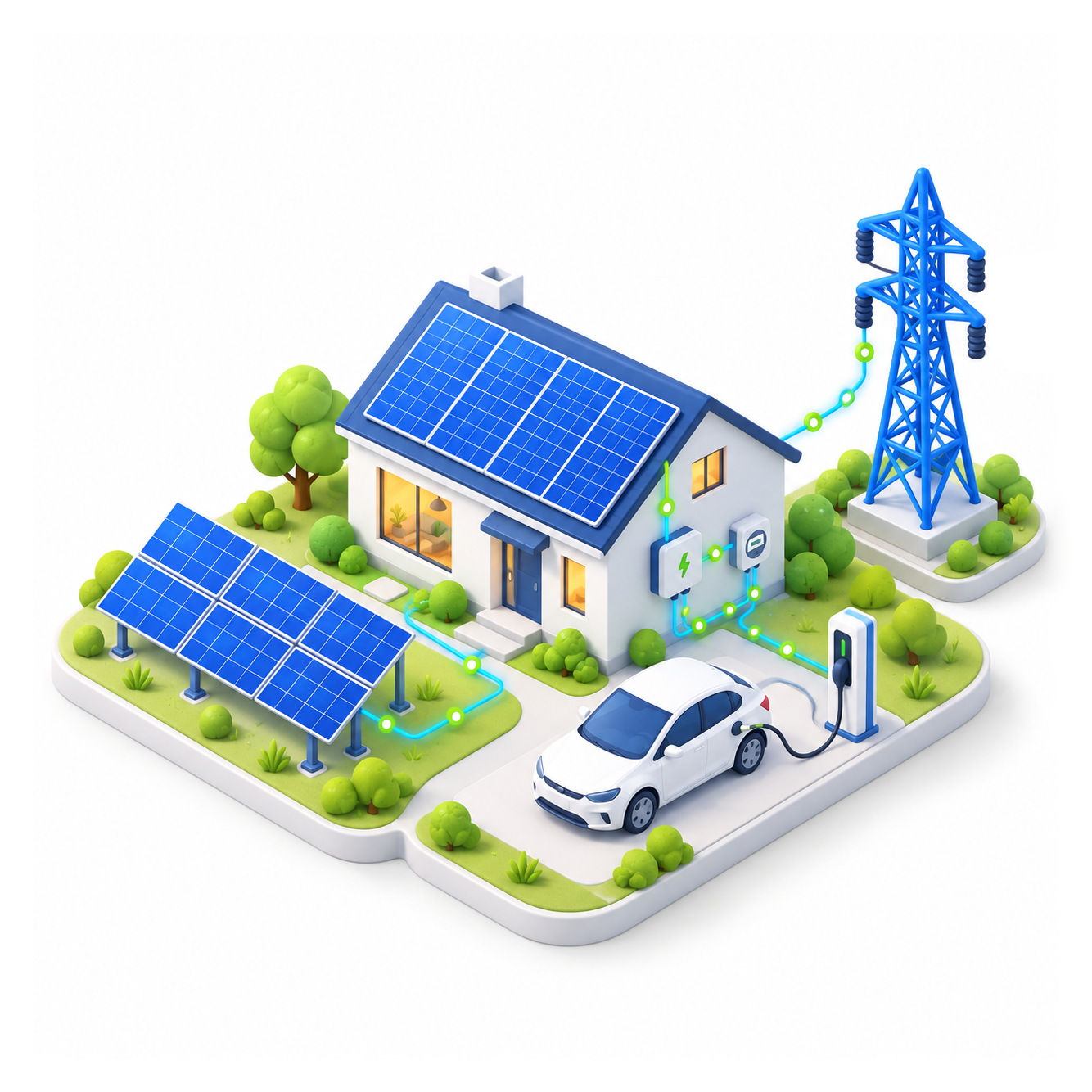 Ilustrasi sistem PLTS On Grid